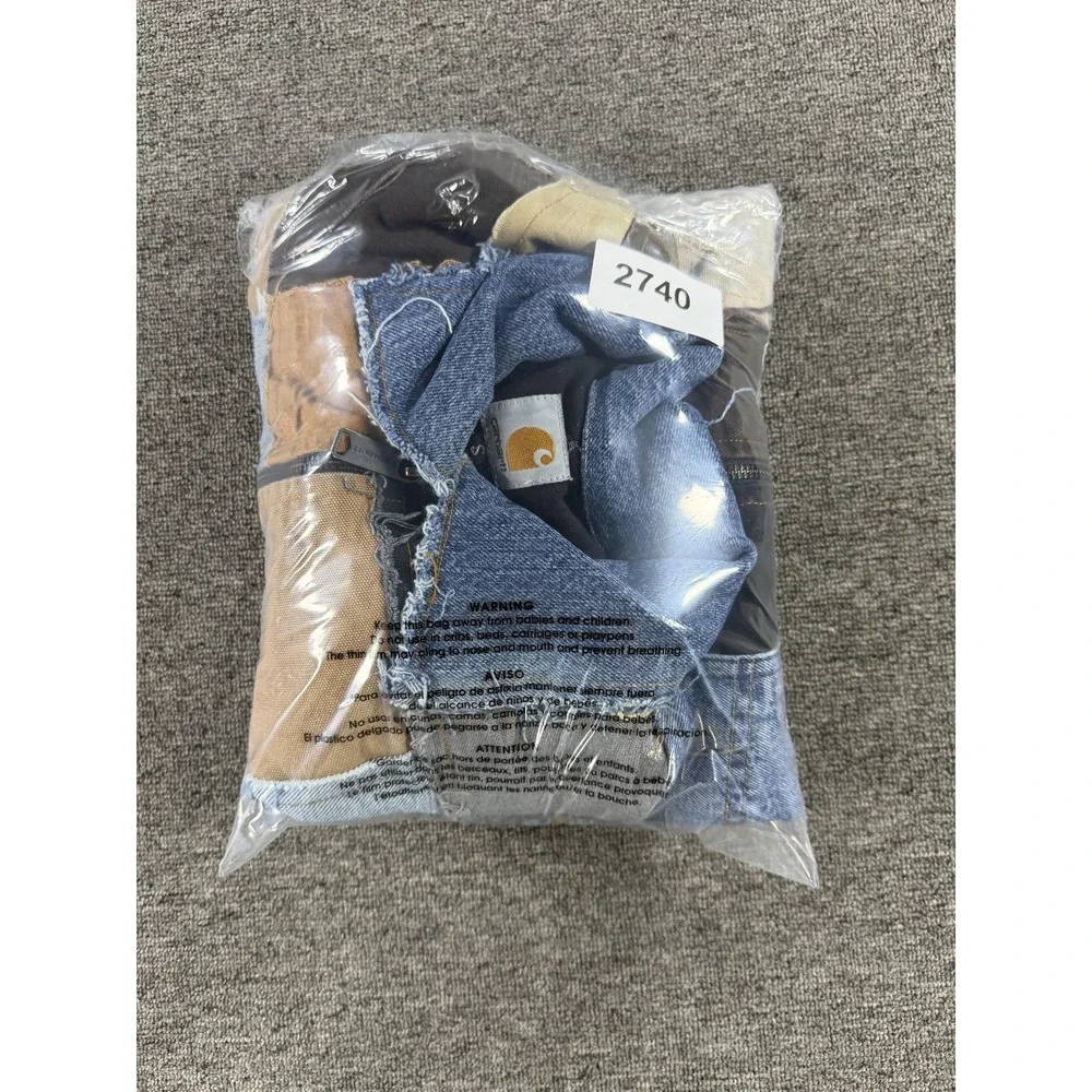 Carhartt Upcycle Jacket Mens Small Patchwork Rework Denim Canvas Workwear Lined